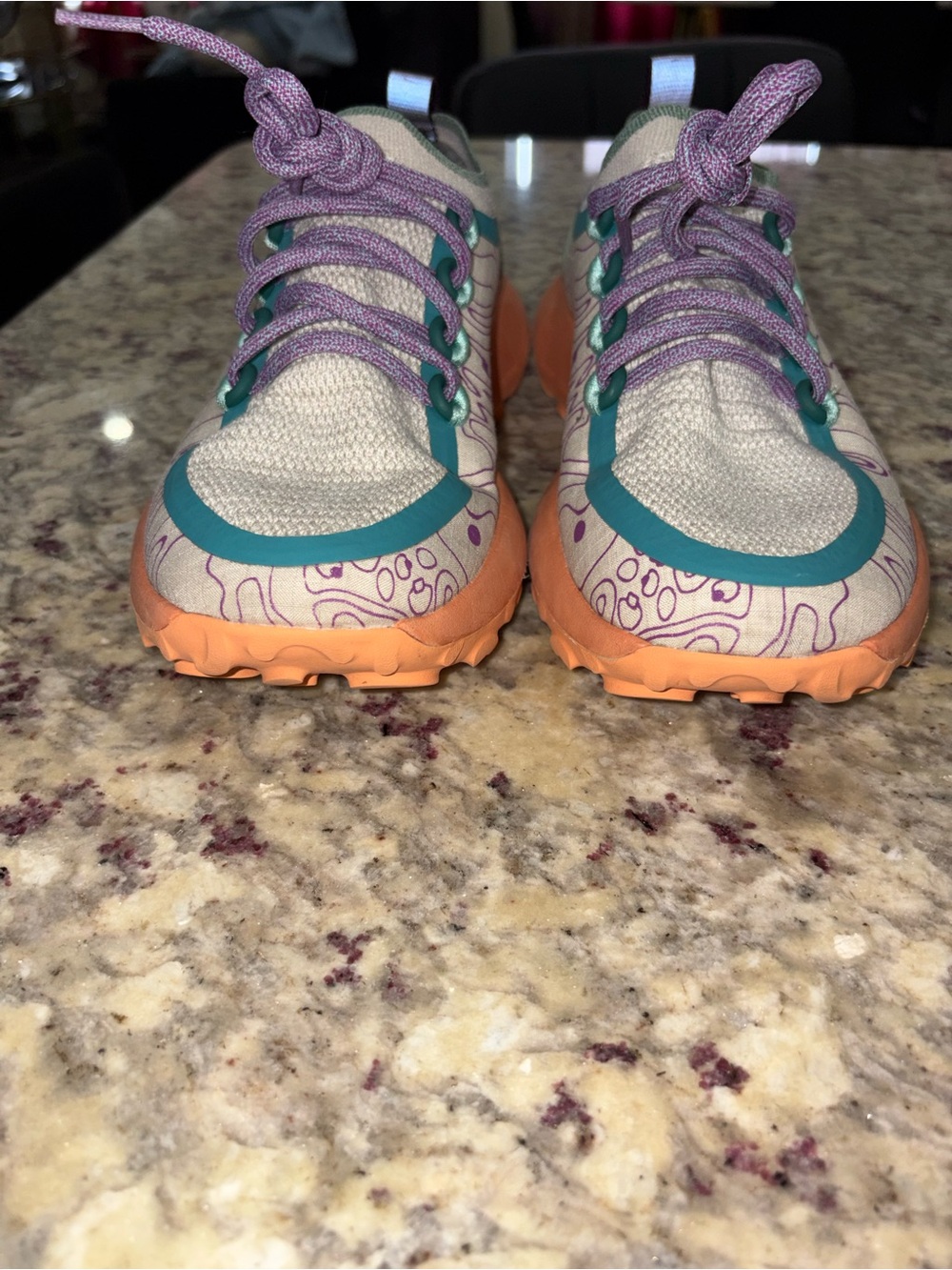 Allbirds Swiftlite Trainer in Beige with Teal, Purple & Orange Accents - Picture 2 of 10